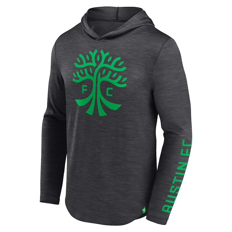 Chandail à capuchon enfiler pour hommes Fanatics Branded Charcoal Austin FC First Period Space Dye
