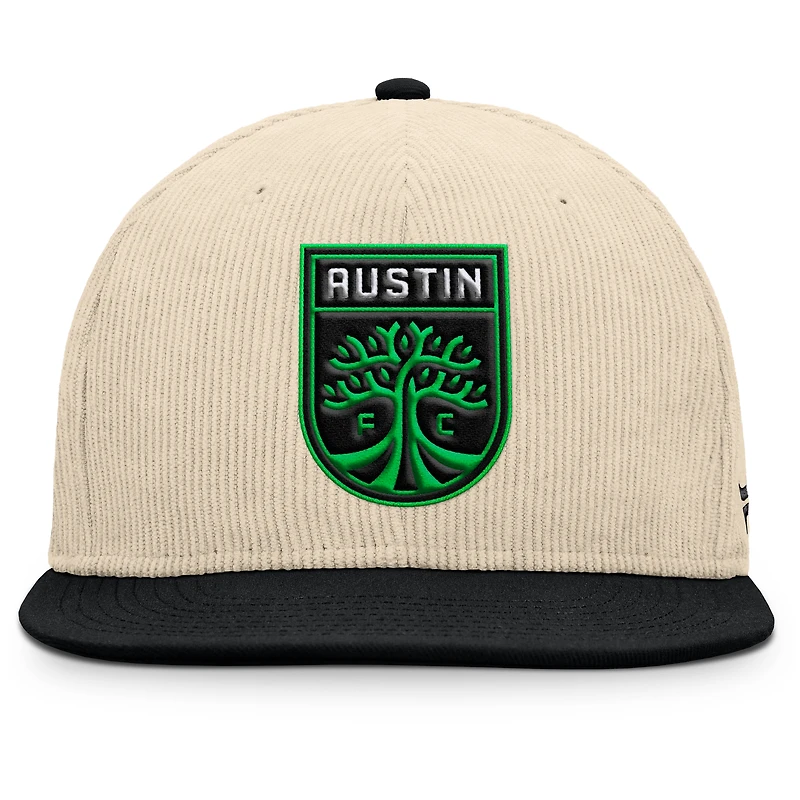 Men's Fanatics Cream Austin FC Tempo Corduroy Snapback Hat