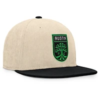 Men's Fanatics Cream Austin FC Tempo Corduroy Snapback Hat