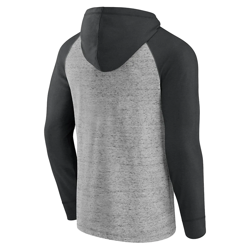 Men's Fanatics Steel Austin FC Deflection Raglan Pullover Hoodie