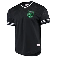 T-shirt noir à col en V maille Mitchell & Ness Austin FC pour hommes