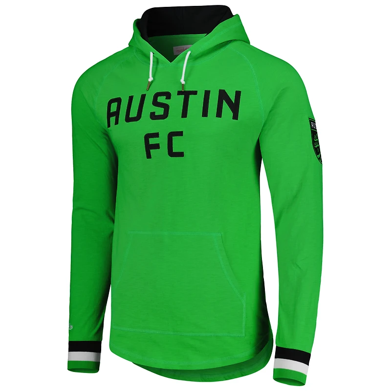 Chandail à capuchon raglan flammé légendaire Austin FC Mitchell & Ness vert pour homme