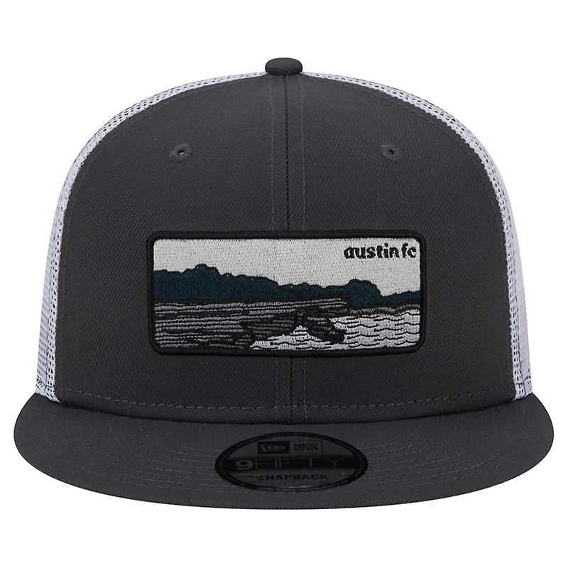 Men's New Era Black/White Austin FC Outdoor Trucker 9FIFTY Snapback Hat