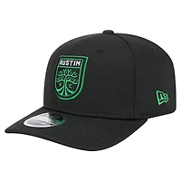 Casquette extensible à boutons-pression Austin FC 2025 noire New Era pour homme avec crochet 9SEVENTY