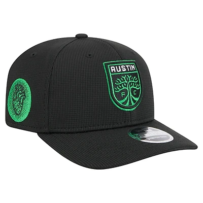 Casquette extensible à boutons-pression Austin FC 2025 noire New Era pour homme avec crochet 9SEVENTY