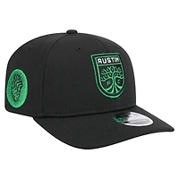 Casquette extensible à boutons-pression Austin FC 2025 noire New Era pour homme avec crochet 9SEVENTY