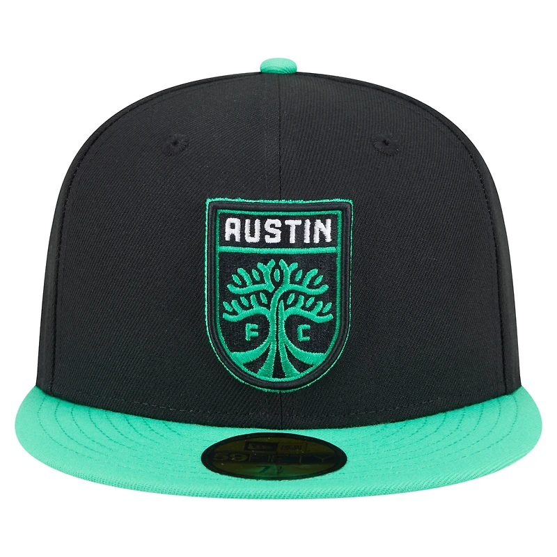 Men's New Era Black Austin FC 2025 Kickoff 59FIFTY Fitted Hat