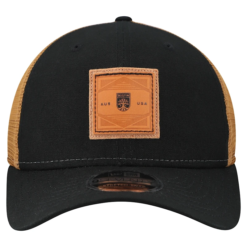 Casquette ajustable extensible 9SEVENTY noire Austin FC pour homme New Era avec logo en relief