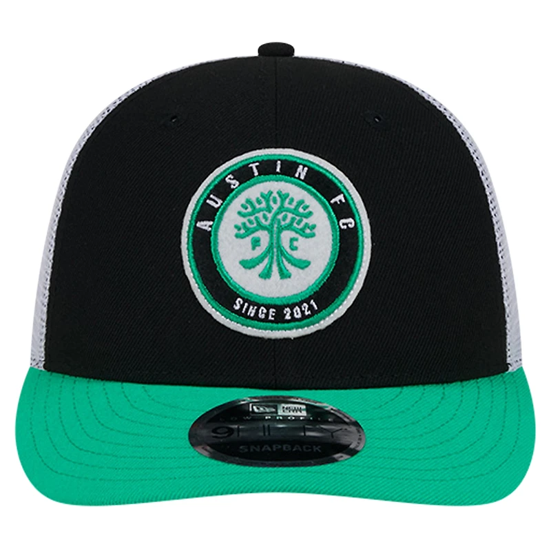 Casquette Snapback Austin FC Throwback Trucker Low Profile 9FIFTY noire New Era pour hommes