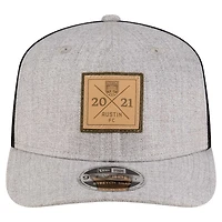 Casquette ajustable extensible à boutons-pression Austin FC 9SEVENTY de New Era pour homme, gris chiné