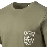 Men's  Sport Design Sweden Olive Austin FC Team Script Relaxed T-Shirt