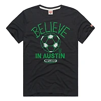 T-shirt unisexe Hommage Charcoal Austin FC MLS x Ted Lasso Believe Graphic Tri-Blend