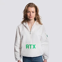 Women's Lusso  White Austin FC Paige Half-Zip Hooded Jacket