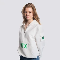 Women's Lusso  White Austin FC Paige Half-Zip Hooded Jacket