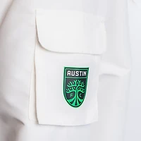 Women's Lusso  White Austin FC Paige Half-Zip Hooded Jacket