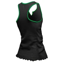 Women's New Era  Black Austin FC Lettuce Hem Notch Neck Tri-Blend Tank Top