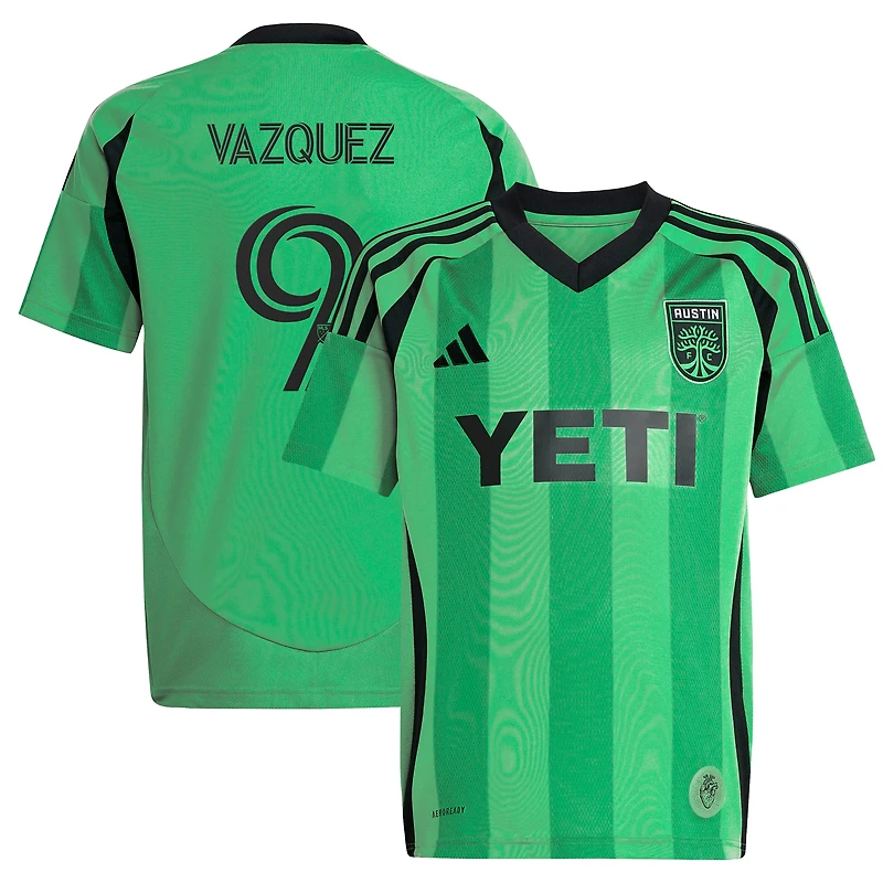 Women's adidas Brandon Vazquez Green Austin FC 2025 The Heartbeat Kit Replica Player Jersey