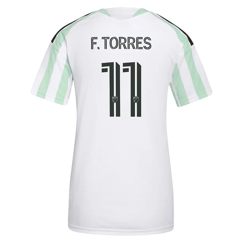 Women's adidas Facundo Torres White Austin FC  2026 The Rooted Kit Replica Jersey