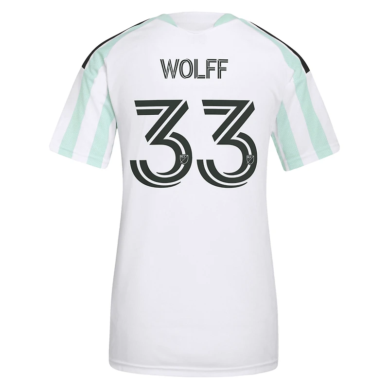 Maillot réplique adidas Owen Wolff blanc Austin FC 2026 The Rooted Kit pour femme