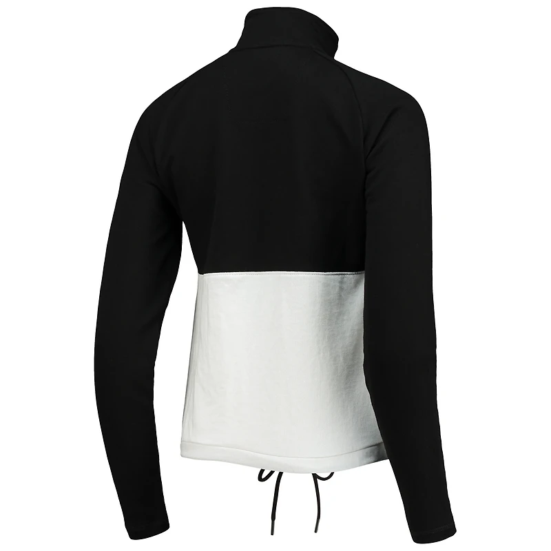 Veste raglan demi-zip Antigua noire et blanche Austin FC Harbor pour femme