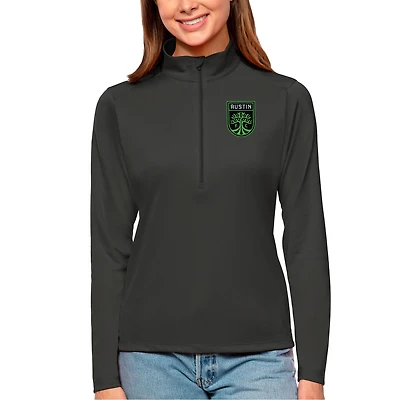 Pull-over à fermeture éclair quart de tour Antigua Charcoal Austin FC Tribute pour femme