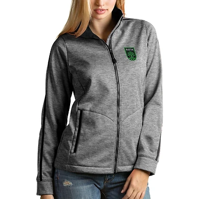 Veste de golf zippée Austin FC Antigua Heather Black pour femme