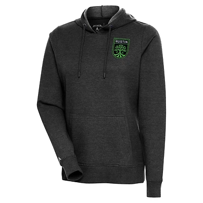 Sweat à capuche logo Austin FC noir chiné Antigua pour femme