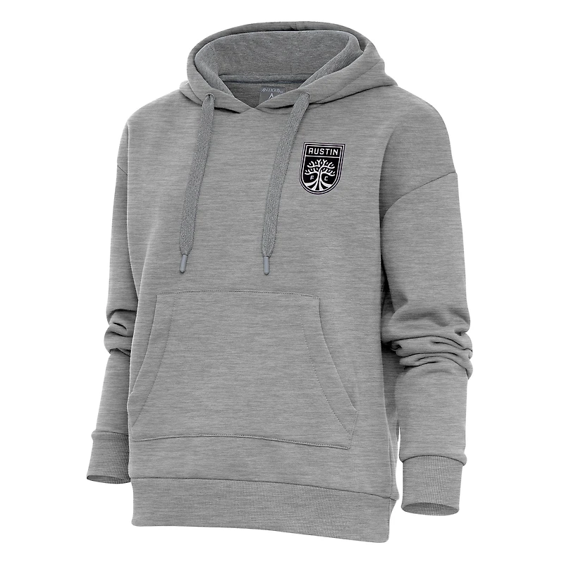 Sweat à capuche Austin FC gris chiné pour femme avec logo métallique brossé Victory