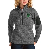 Women's Antigua Heather Gray Austin FC Fortune Quarter-Zip Pullover Jacket