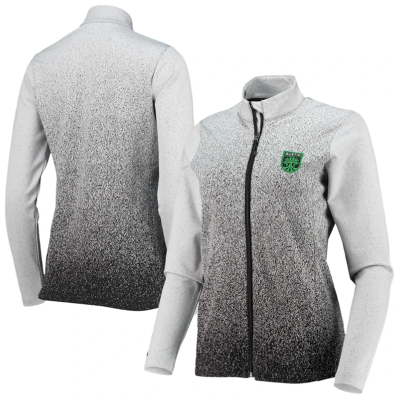 Women's Antigua White/Black Austin FC Guide Full-Zip Jacket