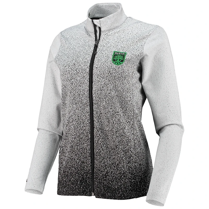 Women's Antigua White/Black Austin FC Guide Full-Zip Jacket