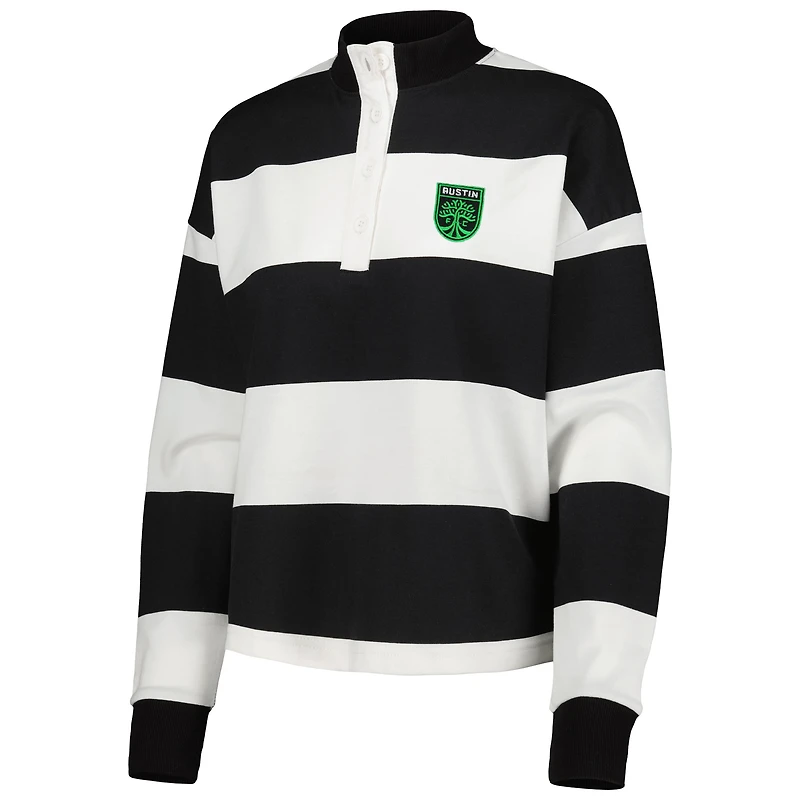 T-shirt à manches longues Antigua White Austin FC Radical Rugby Stripe pour femme