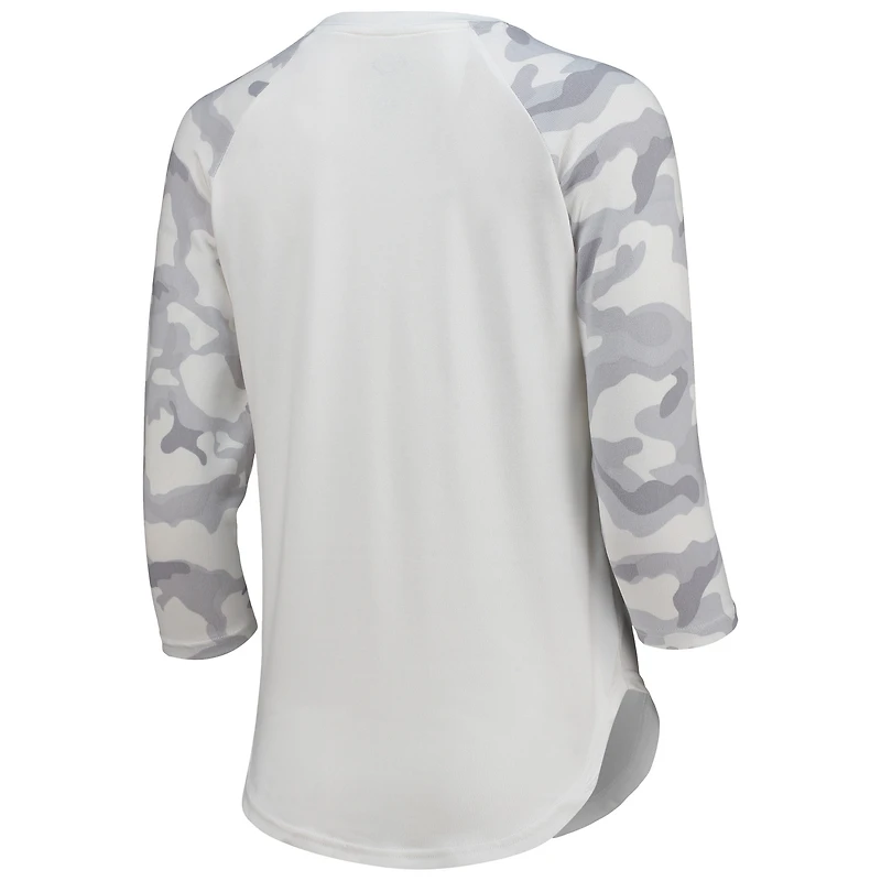 Women's Concepts Sport White/Gray Austin FC Composite 3/4-Sleeve Raglan Top