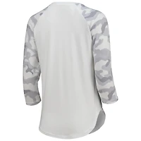 Women's Concepts Sport White/Gray Austin FC Composite 3/4-Sleeve Raglan Top