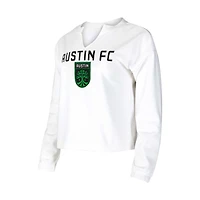 Women's Concepts Sport  White Austin FC Sunray Notch Neck Long Sleeve Top