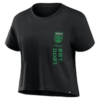 Women's Fanatics Black Austin FC Chip Pass Fashion Cropped T-Shirt