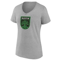 Women's Fanatics Steel Austin FC Logo V-Neck T-Shirt