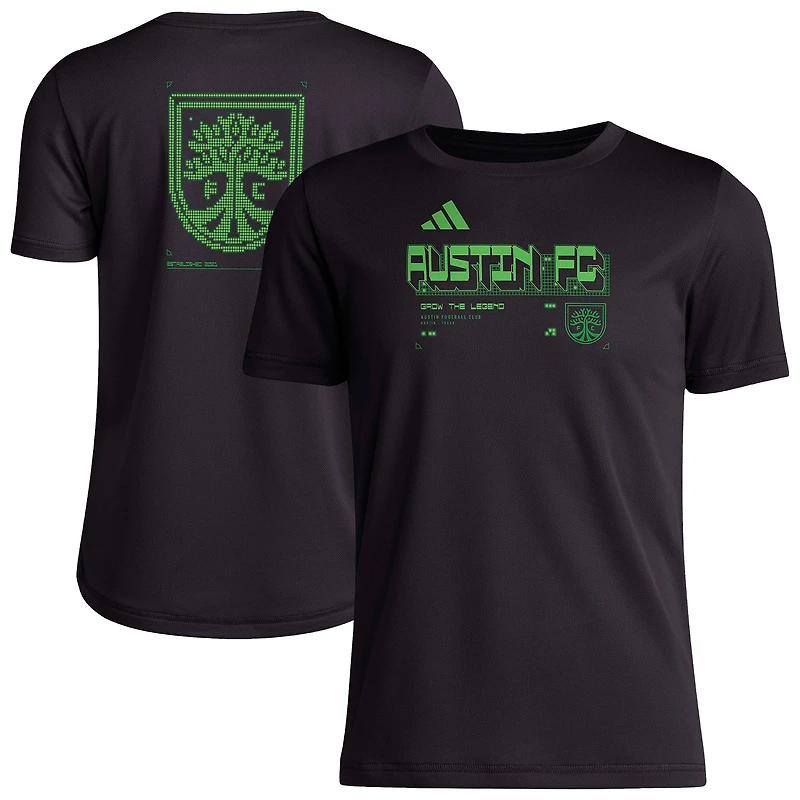 T-shirt d'avant-match adidas noir Austin FC 2026 Anthem AEROREADY pour jeunes