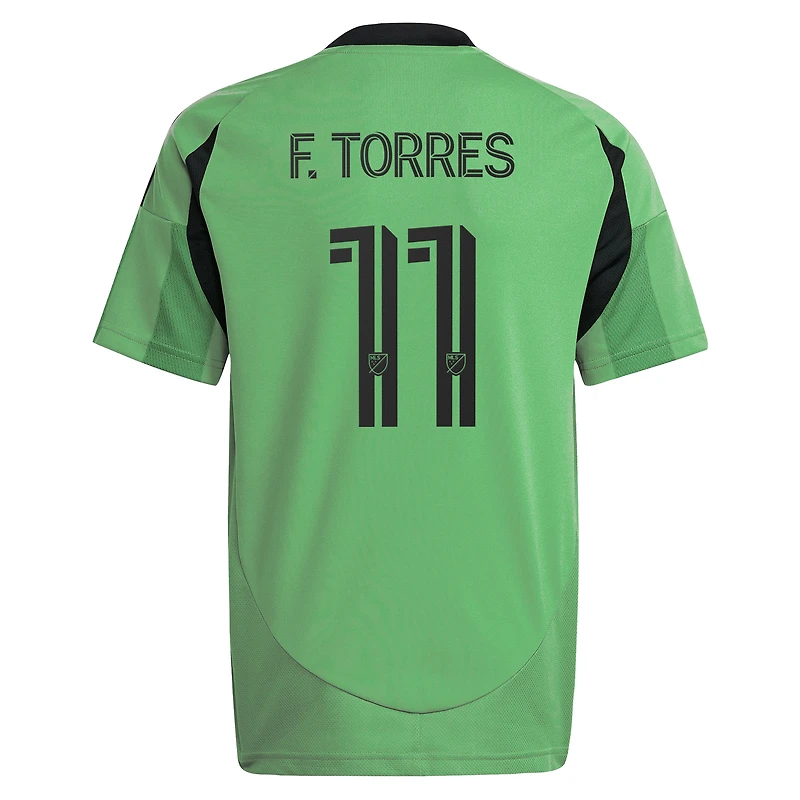 Maillot réplique adidas Facundo Torres vert Austin FC 2025 « The Heartbeat » pour enfant