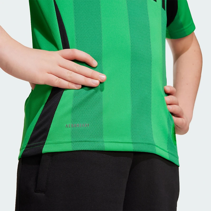 Maillot réplique du kit Heartbeat 2025 adidas Green Austin FC pour jeunes