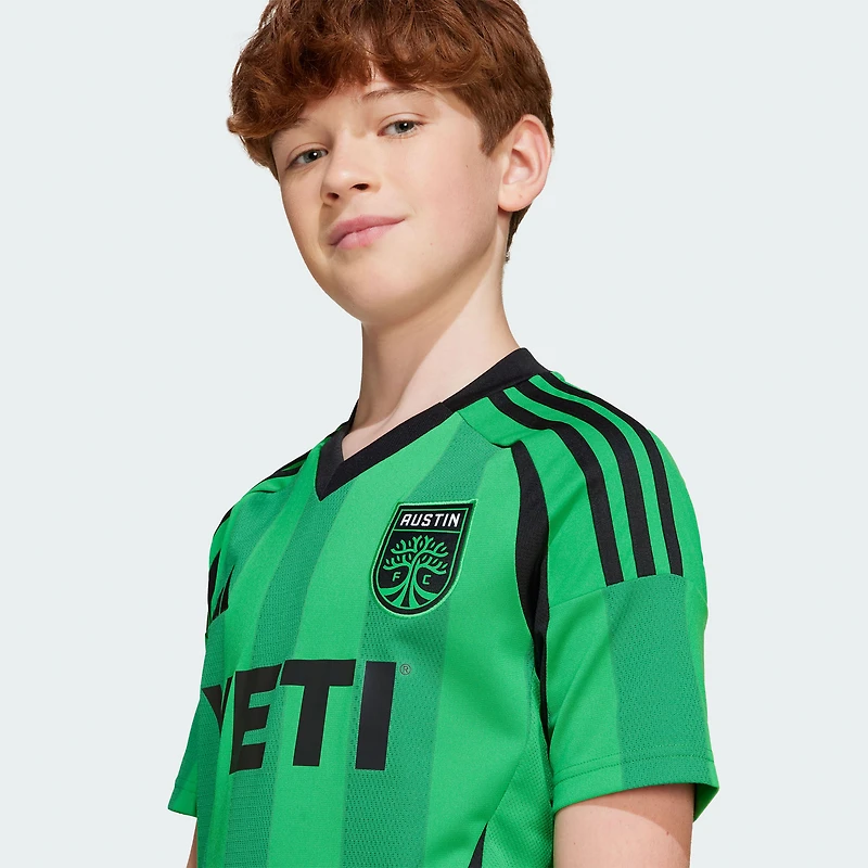 Maillot réplique du kit Heartbeat 2025 adidas Green Austin FC pour jeunes