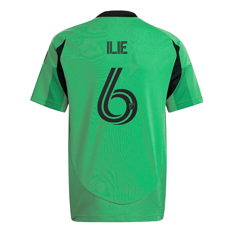 Maillot réplique du joueur adidas Ilie Sanchez Green Austin FC 2025 The Heartbeat Kit pour jeunes