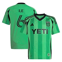 Maillot réplique du joueur adidas Ilie Sanchez Green Austin FC 2025 The Heartbeat Kit pour jeunes