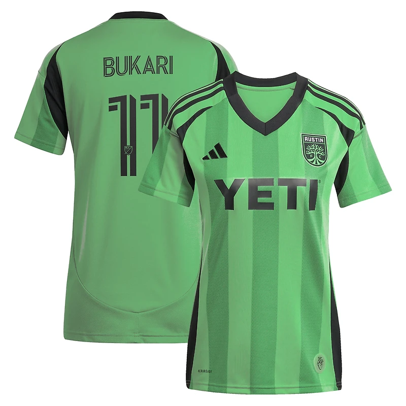 Maillot réplique du joueur adidas Osman Bukari Green Austin FC 2025 The Heartbeat Kit pour jeunes