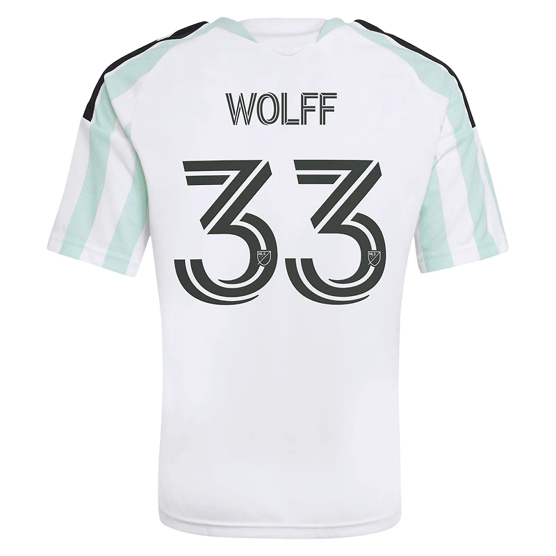 Youth adidas Owen Wolff White Austin FC  2026 The Rooted Kit Replica Jersey