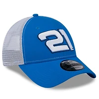 Casquette réglable bleu Austin Hill 9FORTY Trucker New Era pour hommes