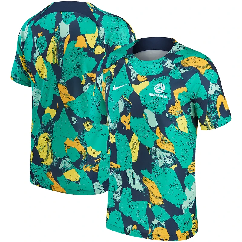 Men's Nike Green/Yellow Australia National Team 2022/23 Pre-Match Top