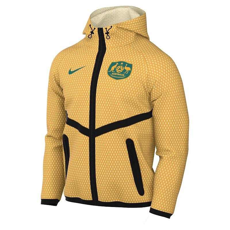Men's Nike Yellow Australia National Team 2026 Anthem Mesh Dri-FIT Full-Zip Hooded Jacket