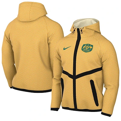 Veste à capuche zippée intégrale Nike Anthem en mesh Dri-FIT jaune pour homme, équipe nationale australienne 2026