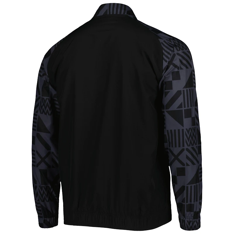 Men's Puma Black Austria National Team Pre-Match Raglan Full-Zip Training Jacket